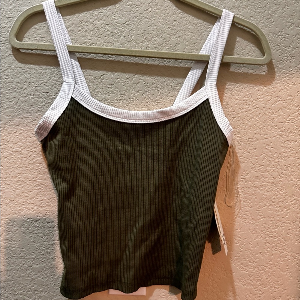 New, super cute army green tank top with tags size medium by FADED ROSE